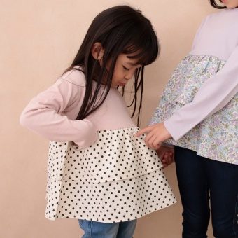 【DRC/やわらか天竺】２段フリル長袖Tシャツ