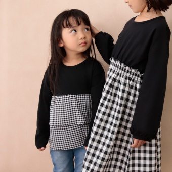 【DRC/やわらか天竺】２段フリル長袖Tシャツ