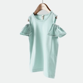 【DRC/やわらか天竺】肩あきフリル半袖Tシャツ