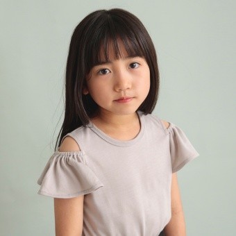 【DRC/やわらか天竺】肩あきフリル半袖Tシャツ