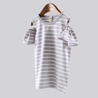 【DRC/やわらか天竺】肩あきフリル半袖Tシャツ