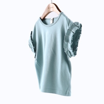 【DRC/やわらか天竺】袖タックフリル半袖Tシャツ