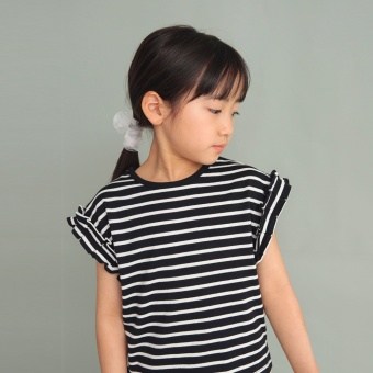 【DRC/やわらか天竺】袖タックフリル半袖Tシャツ