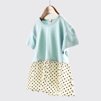 【DRC/やわらか天竺】柄フリル切替半袖Tシャツ