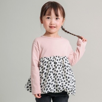 【DRC/お肌に嬉しい綿100％】バルーン切替長袖Tシャツ