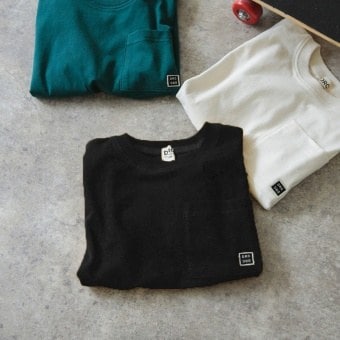 【DRC/お肌に嬉しい綿100％】ポケット長袖Tシャツ