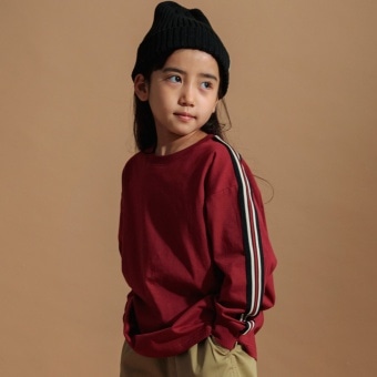 【DRC/お肌に嬉しい綿100％】BIGシルエット袖ライン長袖Tシャツ