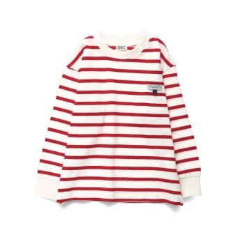 【DRC/お肌に嬉しい綿100％】名札通しループ付きボーダー長袖Tシャツ(WEB限定)