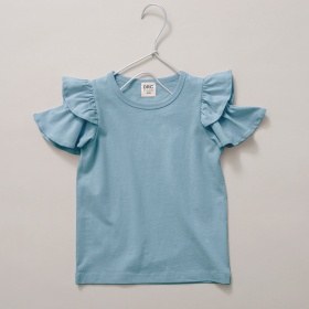 【WEB限定/DRC/綿100％】肩あきフリル半袖Tシャツ