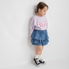 【3点15%対象】【WEB限定/DRC】デニムフリルスカパン