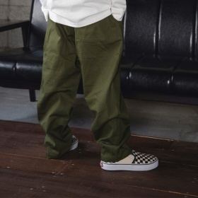 【3点15%対象】【WEB限定/DRC】オーバータックツイルロングパンツ