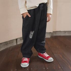 【3点15%対象】【WEB限定/DRC】オーバータッククラッシュデニムロングパンツ