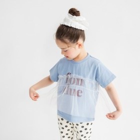 【WEB限定/DRC】チュールドッキング半袖Tシャツ