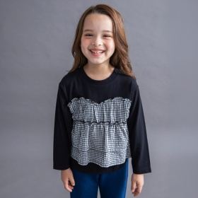 【WEB限定/DRC】チェックドッキング長袖Tシャツ