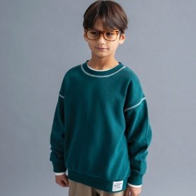 【WEB限定/DRC/裏起毛】配色ステッチトレーナー