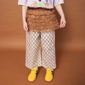【WEB限定/りぃー×branshesコラボ】柄ワイドロングパンツ