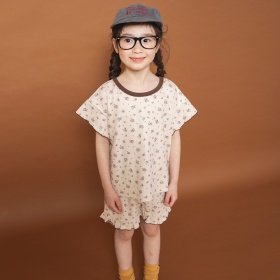 【WEB限定/りぃー×branshesコラボ】小花柄ワッフルセットアップ