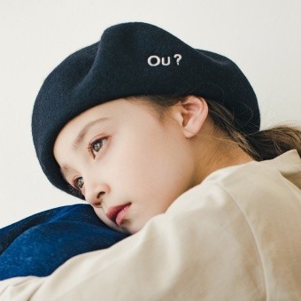 【Ou? by EDWIN】ロゴ刺繍ベレー帽
