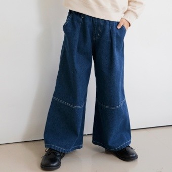 【Ou? by EDWIN】タック入りデニムワイドパンツ_