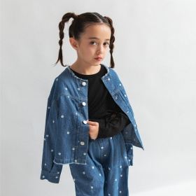 【Ou? by EDWIN】お花刺しゅうデニムジャケット