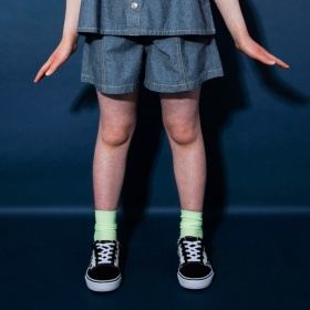 【Ou? by EDWIN】デニムフレアショートパンツ