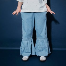 【Ou? by EDWIN】デニムフリルフレアパンツ