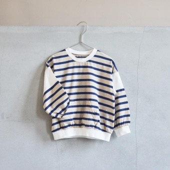 袖切替フロントポケット ボーダー長袖Tシャツ
