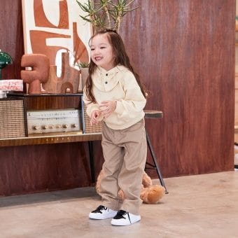 前開きツイルロングパンツ