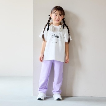 フロントネーム 配色切替 ストレートパンツ