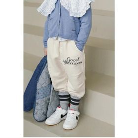 【ビエンナビエン】レタリングプリント スウェットジョガーパンツ