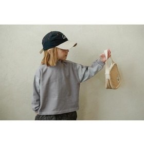 【ビエンナビエン】袖配色モックネック 長袖Tシャツ