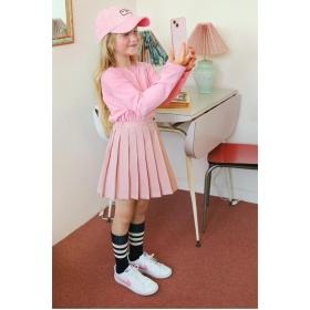 【ピーチーズ】ウエスト刺しゅう プリーツミニスカート