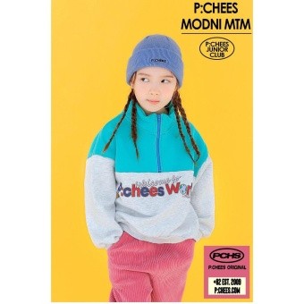 【ピーチーズ】80s バイカラーハーフジップトレーナー