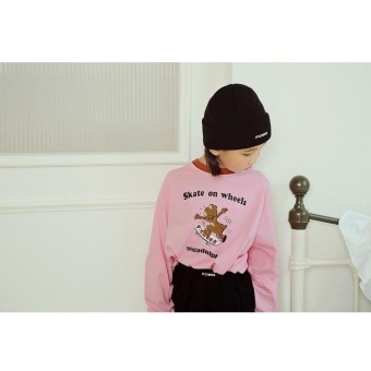 【ピーチーズ】ジュニア キャラクタープリント リンガー長袖Tシャツ