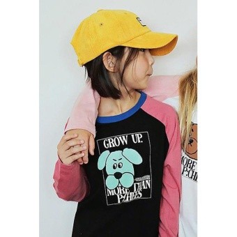 【ピーチーズ】ジュニア 配色ラグラン長袖Tシャツ