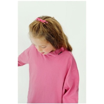 【ピーチーズ】ジュニア ワンポイントロゴ モックネック長袖Tシャツ