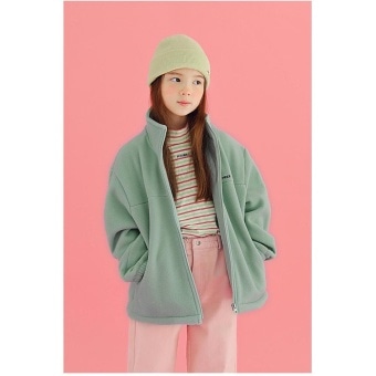 【ピーチーズ】ワンポイントロゴ刺しゅう フリースジップアップパーカー