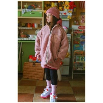 【ピーチーズ】ジュニア パステル ボアフリースロングジャケット