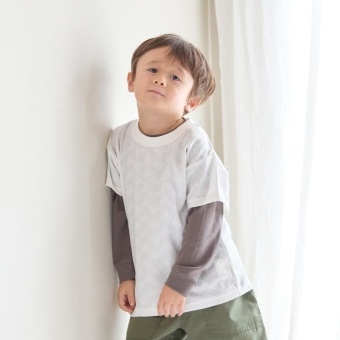 【aBity select./アビティセレクト】ハートジャガード半袖Tシャツ
