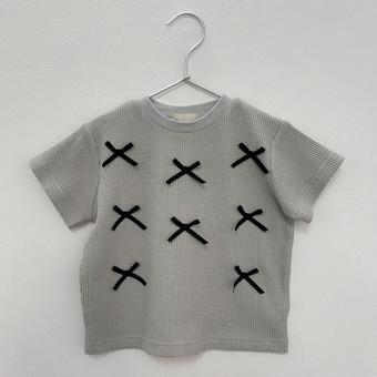 【aBity select./アビティセレクト】【ワッフルシリーズ】サテンリボン半袖Ｔシャツ