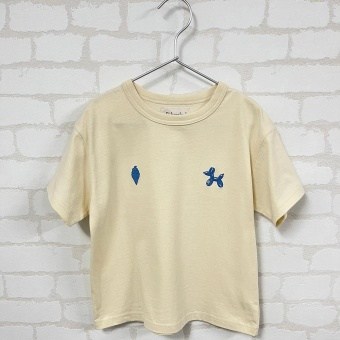 サマーバケーション ツインモチーフ ワンポイント刺繍ロゴ半袖Tシャツ