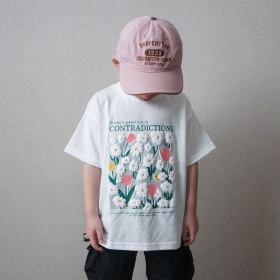 【aBity select./アビティセレクト】フラワーガーデン 発泡プリント半袖Tシャツ