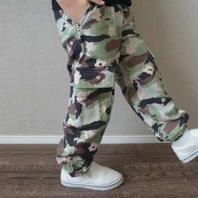 【2点15%対象】【aBity select./アビティセレクト】迷彩・小花柄カーゴロングパンツ