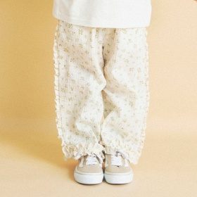 【aBity select./アビティセレクト】ギンガム・小花柄フリルロングパンツ