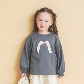 【aBity select./アビティセレクト】ギンガム・小花柄リボン長袖Tシャツ