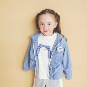 【aBity select./アビティセレクト】ギンガム・小花柄リボン長袖Tシャツ