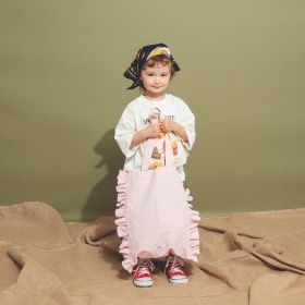 【aBity select./アビティセレクト】サイドフリルストライプトートバッグ