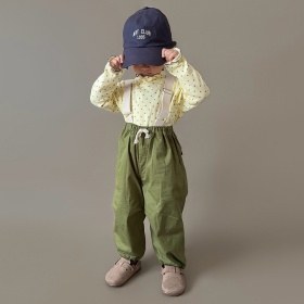 【りぃー×aBity selectコラボ】サスペンダー付きツイルロングパンツ