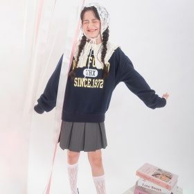 【予約商品】【MELLOW-LY】カレッジロゴ裏毛トレーナー