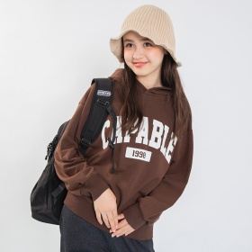 【予約商品】【MELLOW-LY】アソートロゴ裏毛プルパーカー
